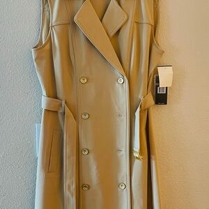 Sleeveless Tan Dress/Trench Coat Size 12